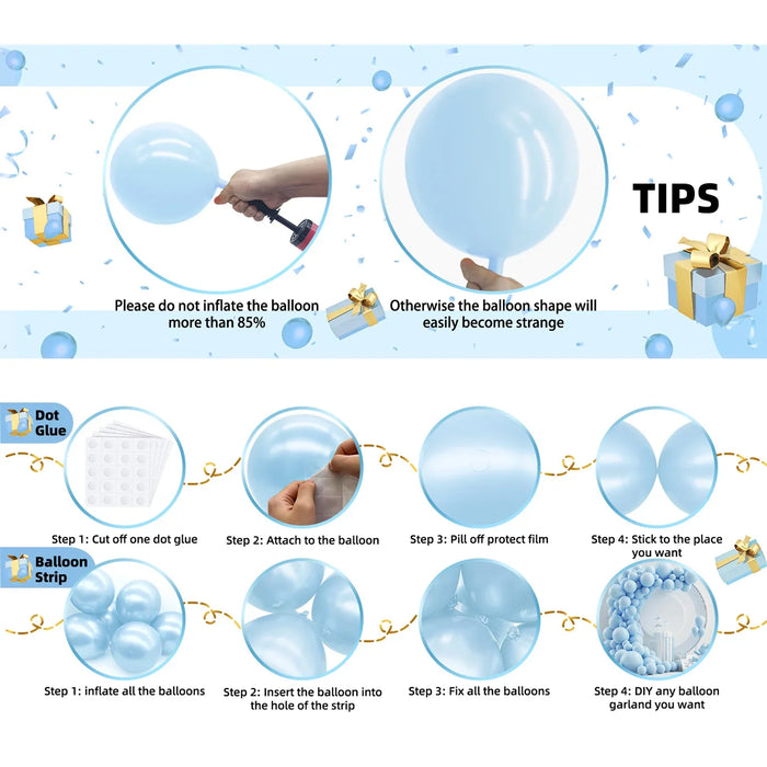 The Garland Set Consists Of 103 Matte Light Blue Latex Balloons Suitable For Engagement Valentine'S Day Birthday Decorations