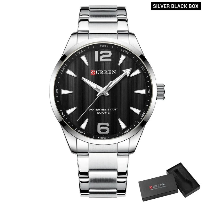 Fashion Watches For Men Quartz Luminous Hands Wristwatches Business Stainless Steel Band Clock Male