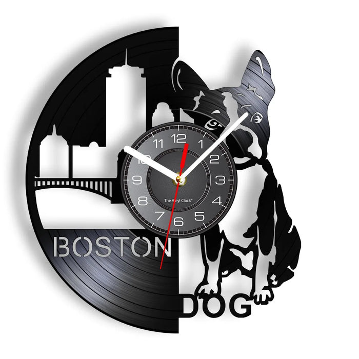 French Bulldog Vinyl Record Wall Clock