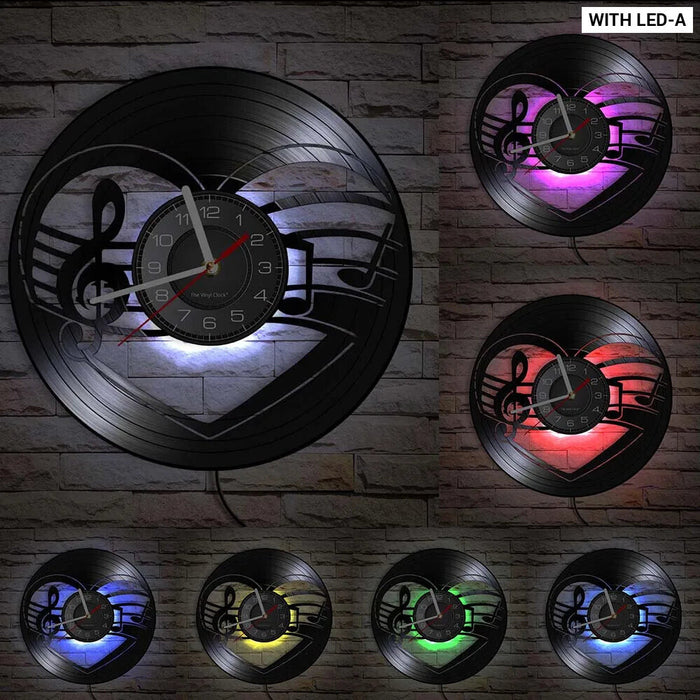 Musical Vinyl Record Wall Clock