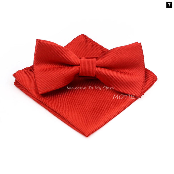 Red Butterfly Bowtie Set For Business Weddings And Gifts