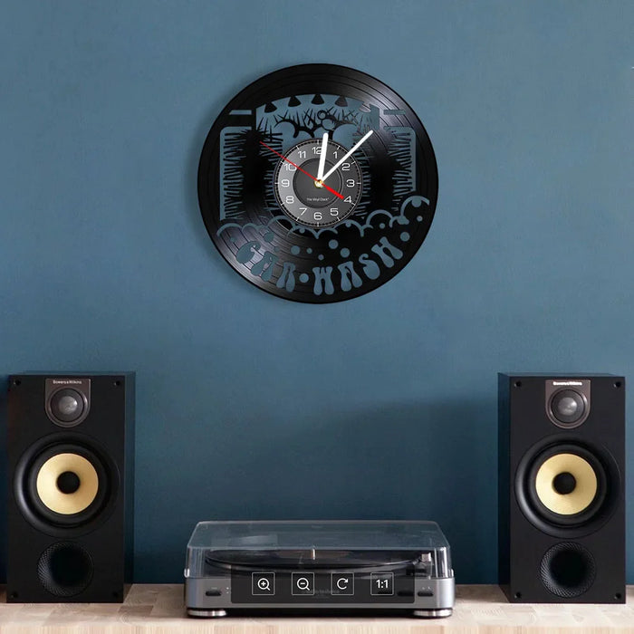 Vinyl Record Car Wash Clock