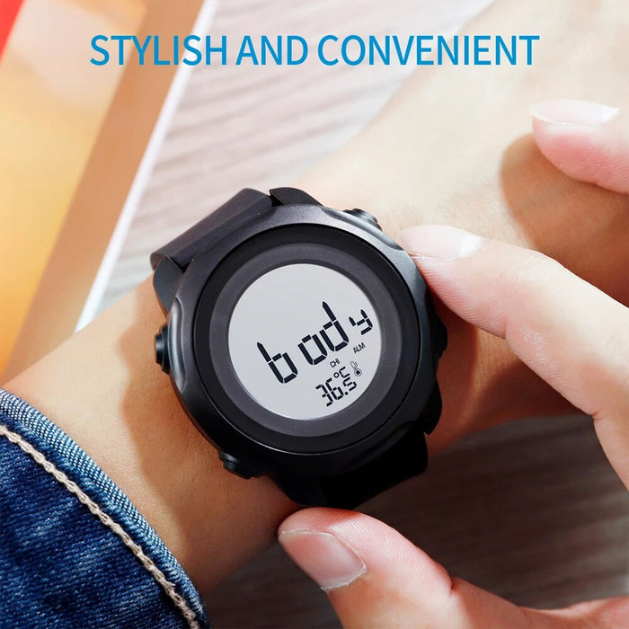 Men's Silicone Digital Date Calendar Display 5ATM 50M Water Resistant Wristwatch