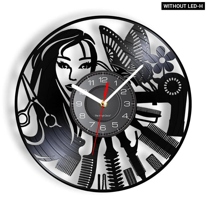 Vinyl Record Beauty Salon Wall Clock