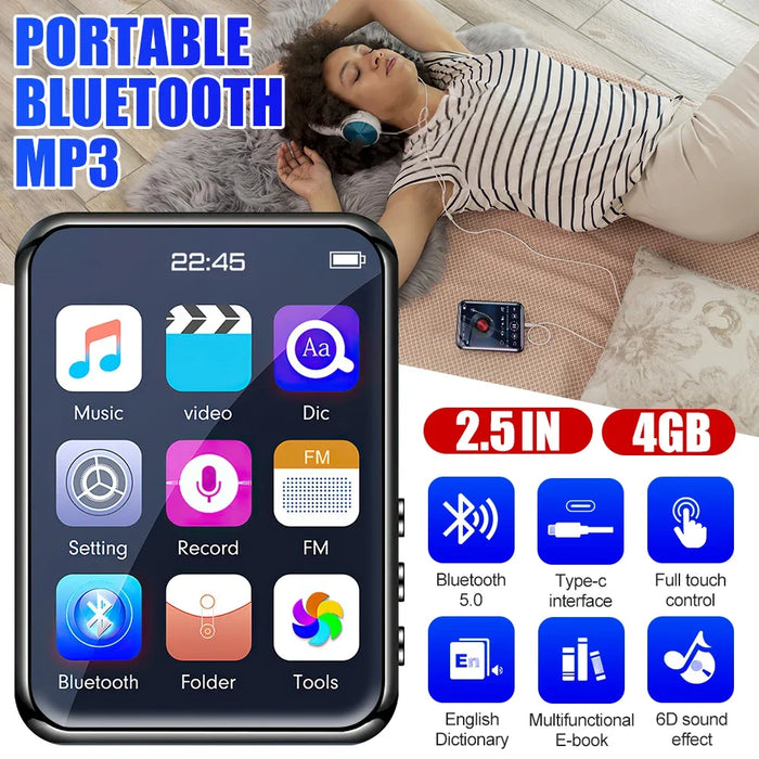 2.5 Touch Mp3 Mp4 Player With Bluetooth Speaker Fm e Book