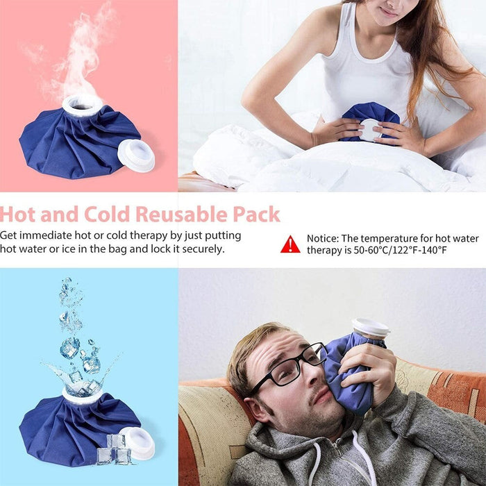 Medical Reusable Ice Cold Hot Water Bag with Elastic Wrap For Injuries Pain Relief