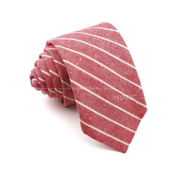 Classic Striped Cotton Necktie For Business And Weddings