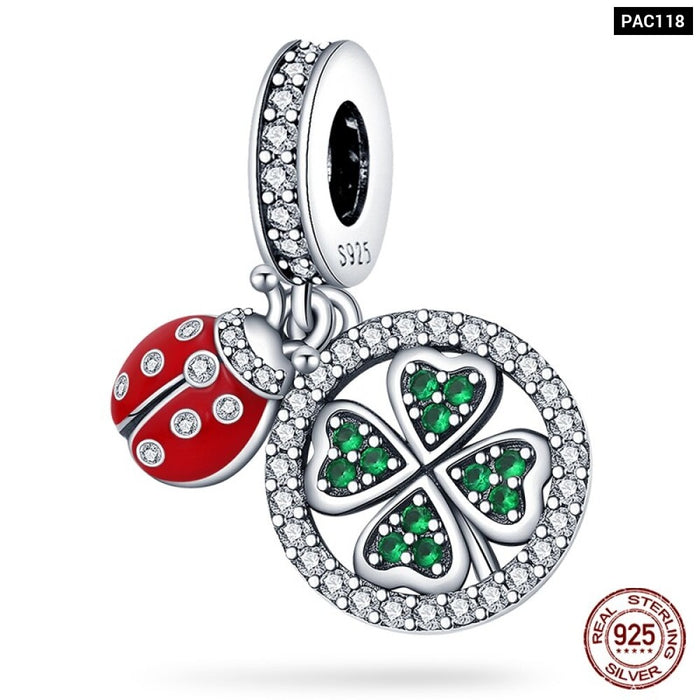 Fit Pandora 925 Original Bracelet 925 Sterling Silver Flower Bird Series Charms Beads For Women DIY Jewelrys Making