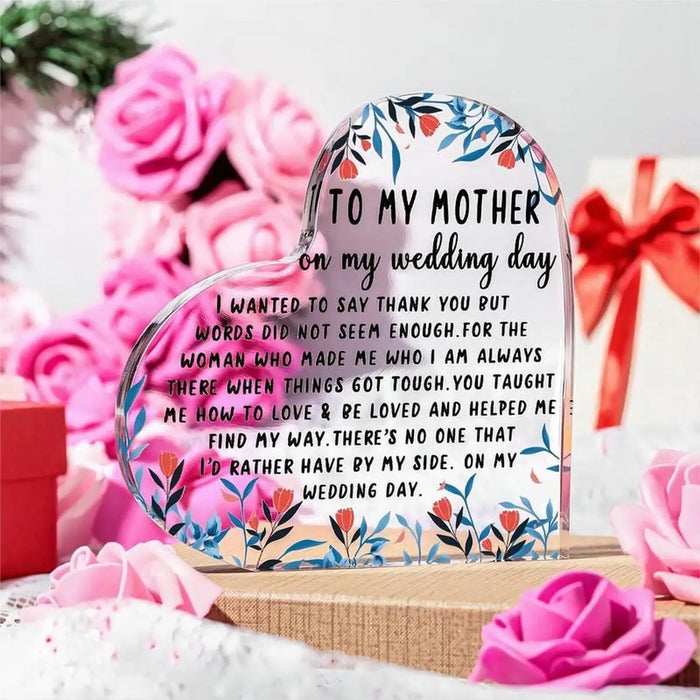 Daughter's Thank You For Being Mom Heart Keepsake