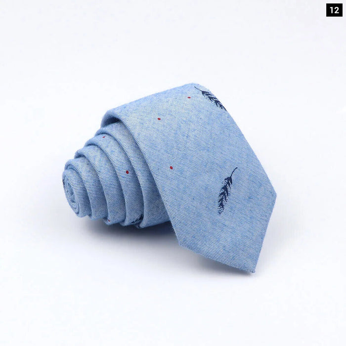 Handmade 6Cm Mens Ties Classic Cotton Necktie For Weddings And Casual Wear Bird And Flower Print Gift