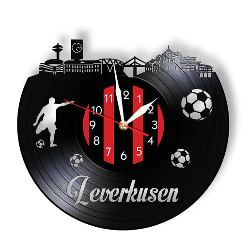 Retro Leverkusen Skyline Vinyl Record Wall Clock