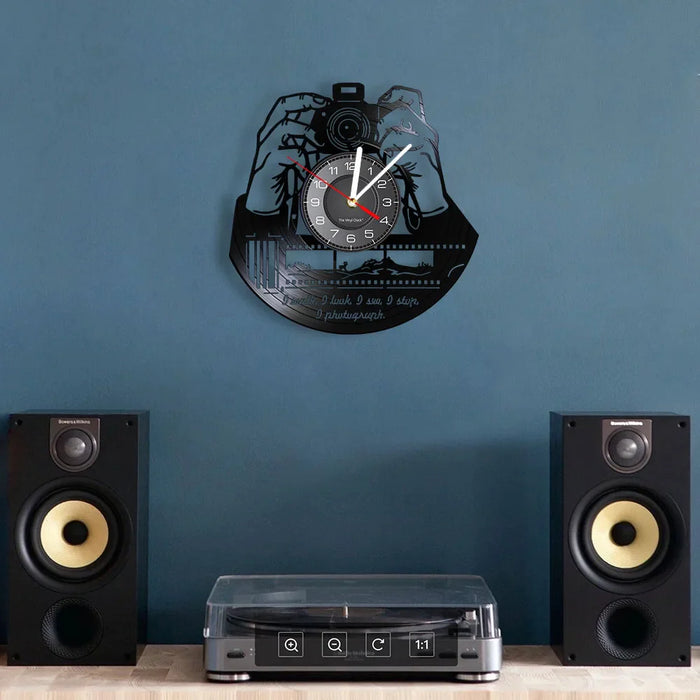 Pographers Vinyl Record Wall Clock