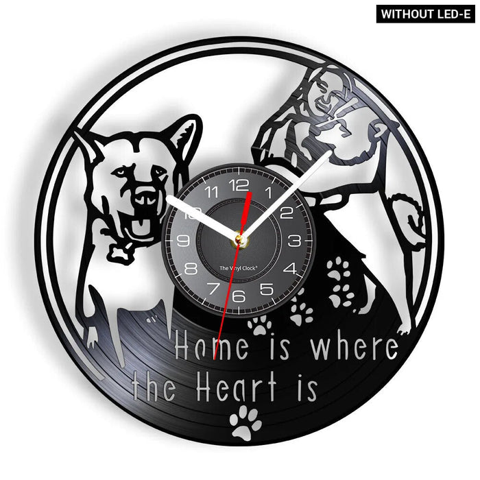 Romantic Dog Love Vinyl Record Wall Clock