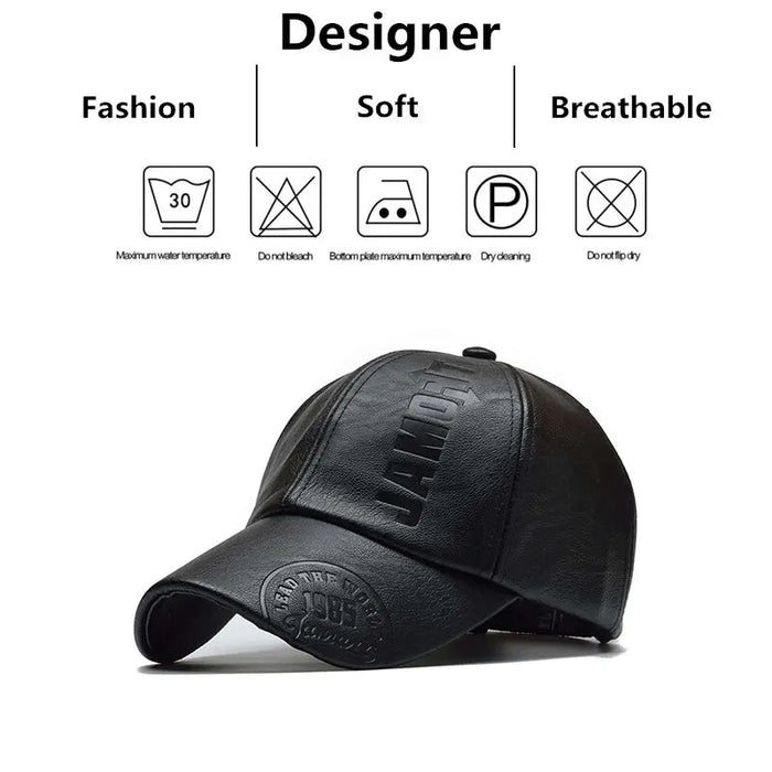 Adjustable Leather Baseball Cap / Hat For Outdoor Wear