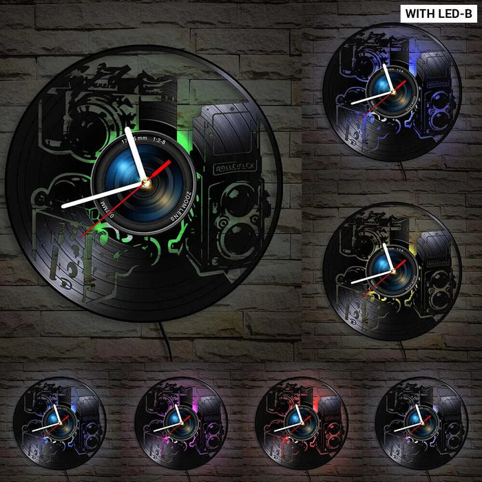 Pographers Vinyl Record Wall Clock