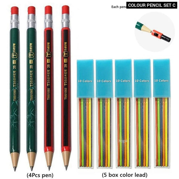 2.0Mm Mechanical Pencil Set With Sharpener And Colour Leads Stationery