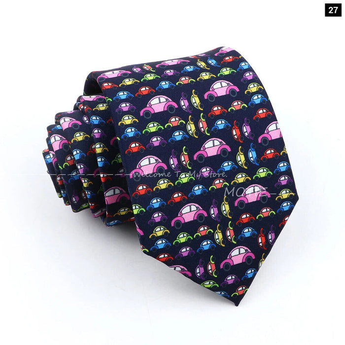 Musical Geometry Necktie Mens Blue Polyester Tie For Business And Party Wear