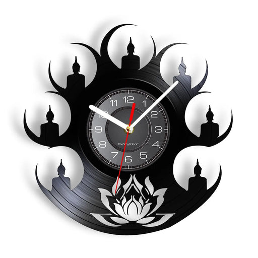 Buddha Lotus Vinyl Record Clock For Spa Decor