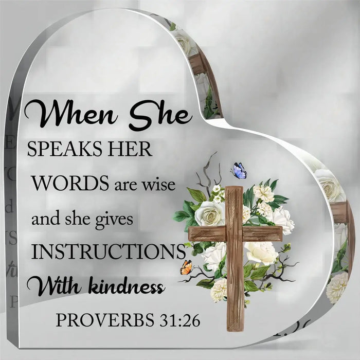 Christian Acrylic Heart Gift For Women Bible Verse Decor