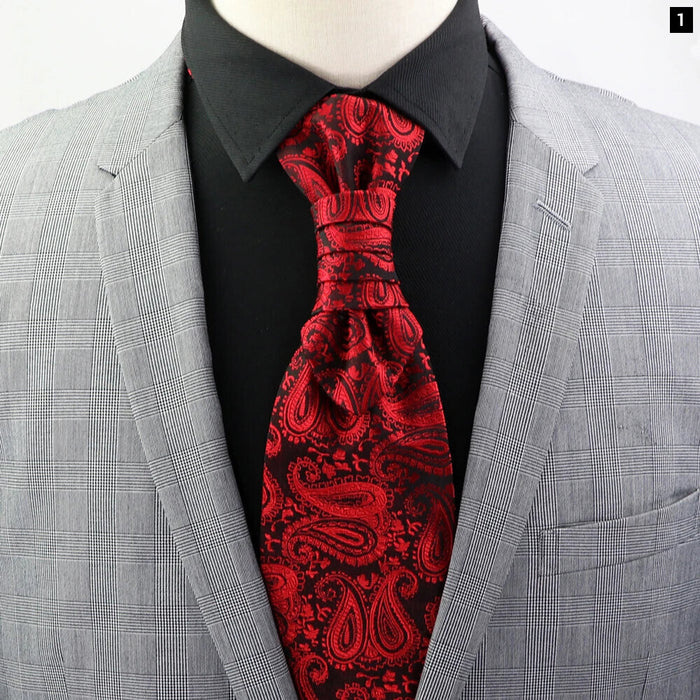 Premium Paisley Tie Red Black Blue Grey Adjustable Necktie Luxury Classic Suit Accessory