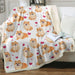 Soft Pomeranian Dog Throw Blanket Cartoon Print For Couch