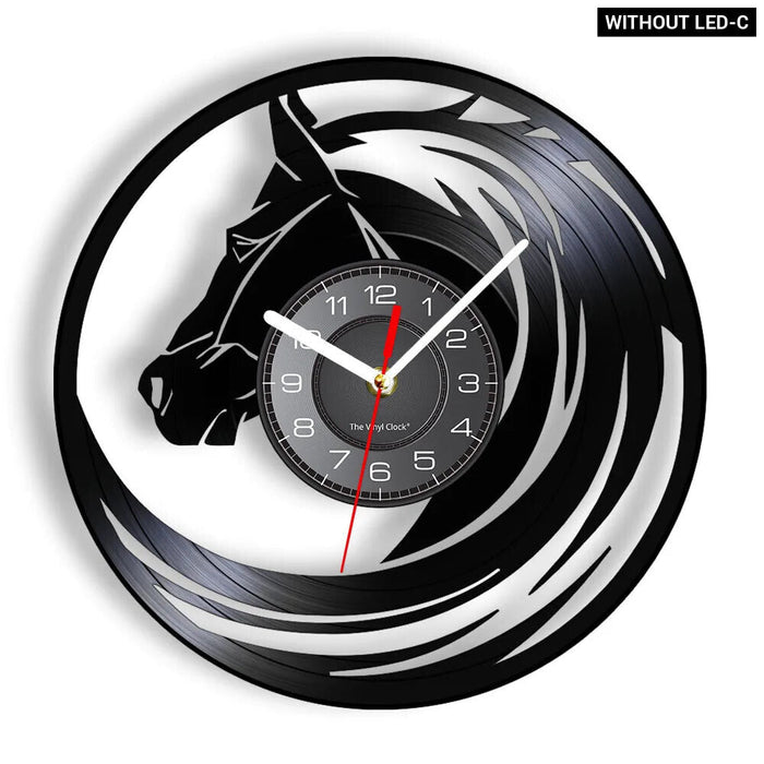 Horse Head Vinyl Record Wall Clock