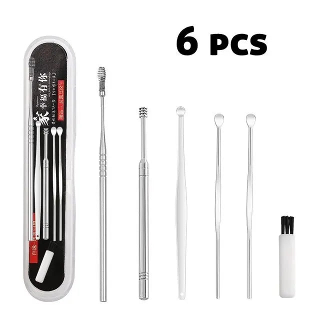 6 Pieces Stainless Steel Ear Pickers