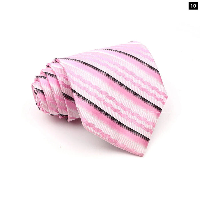 Blue Striped Polyester Tie For Men For Business Weddings And Daily Wear