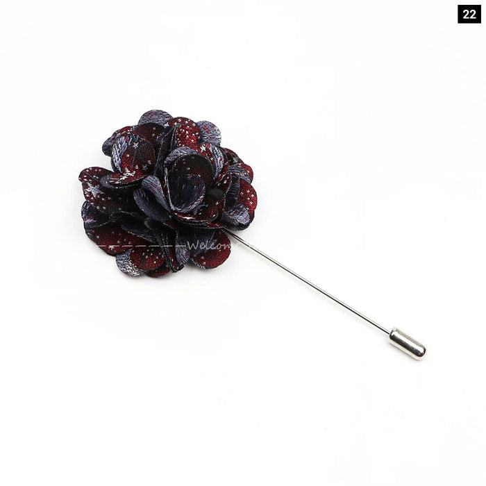 Handmade Romantic Flower Brooch Mens Wedding Suit Accessory