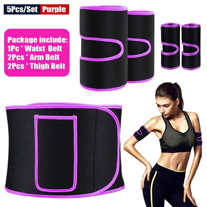 5Pcs/Set Legs Arms Waist Fat Burner Sweat Belly Band Slimming Body Shaper