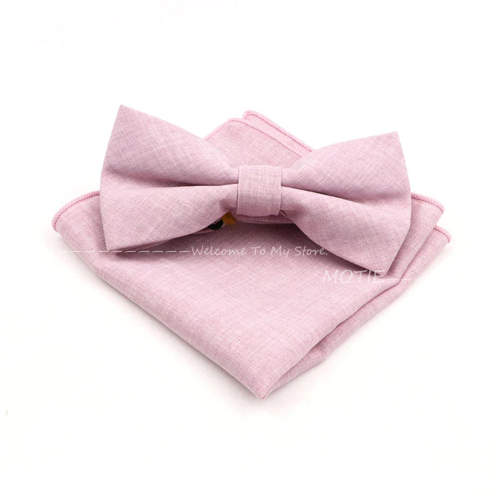 Design Cotton Handkerchief Set Adult And Kids Butterfly Bowtie Cufflink Brooch Party Suit Accessories