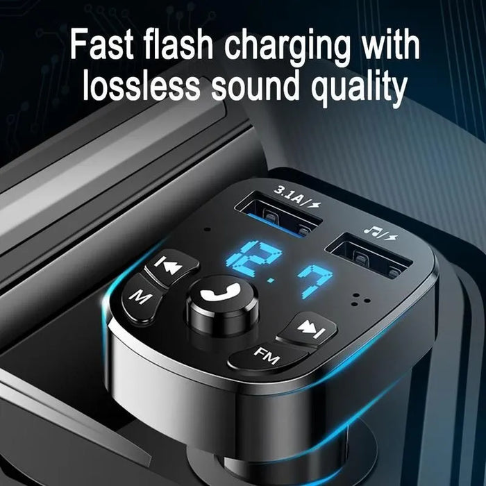 Tooth 5.0 Car Fm Transmitter With Dual Usb Ports