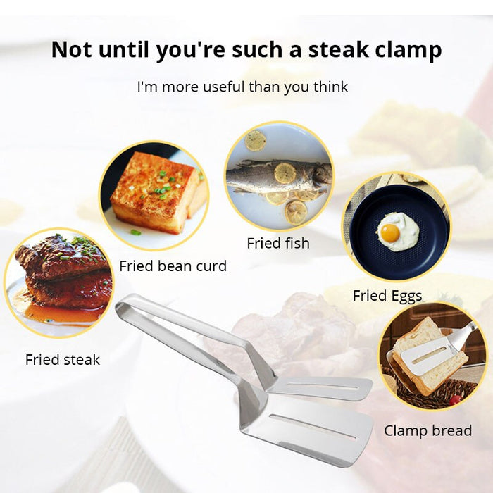 Stainless Steel Steak Clip Pancake Fried Fish Roast Meat Clip Barbecue Pliers Bread Clip Household Kitchen Tools