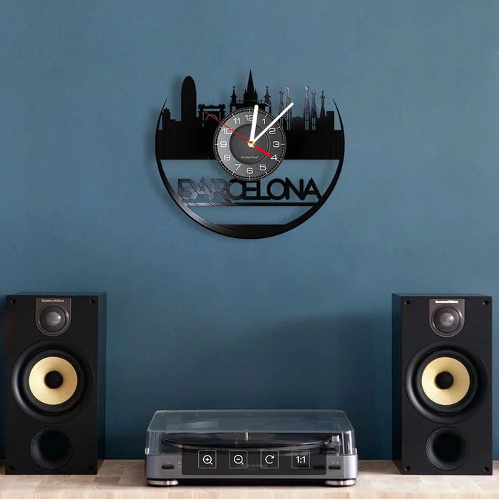 Barcelona Skyline Wall Clock