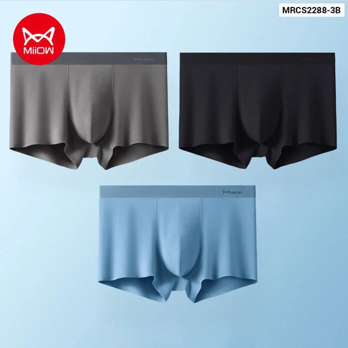 3 Piece Antibacterial Silk Mens Boxers