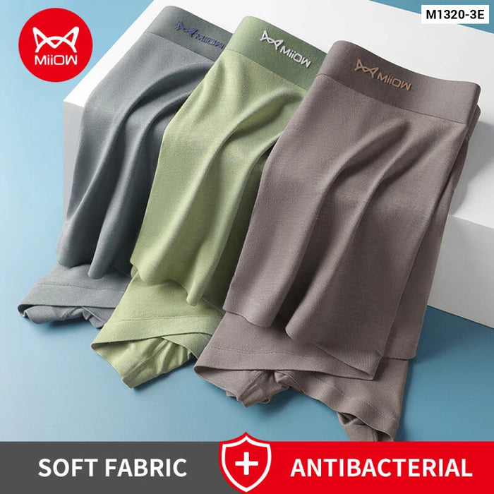 Pack Of 3 Antibacterial Ice Silk Boxers For Men