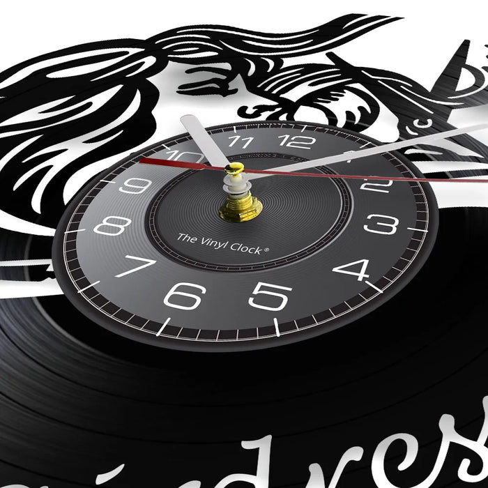 Retro Vinyl Record Wall Clock For Hairdressers