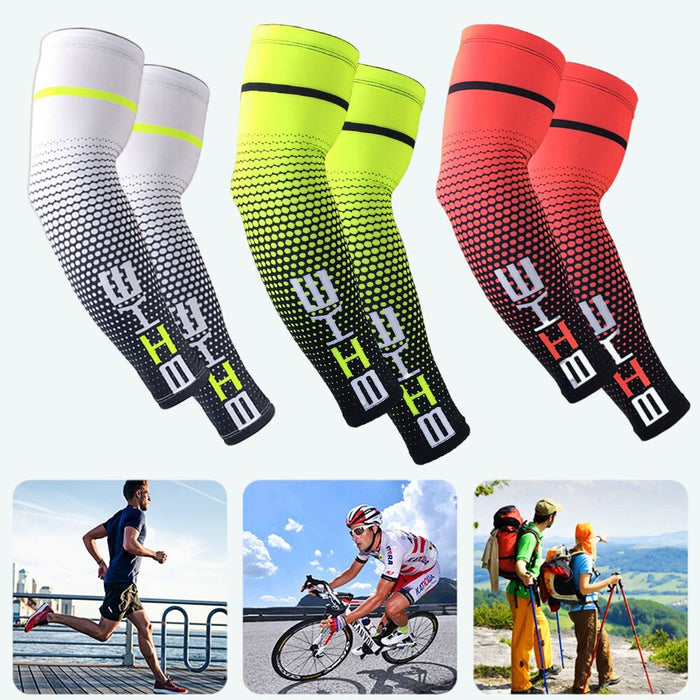 1 Pair UV Sun Protection Cooling Arm Sleeves For Running Cycling Basketball