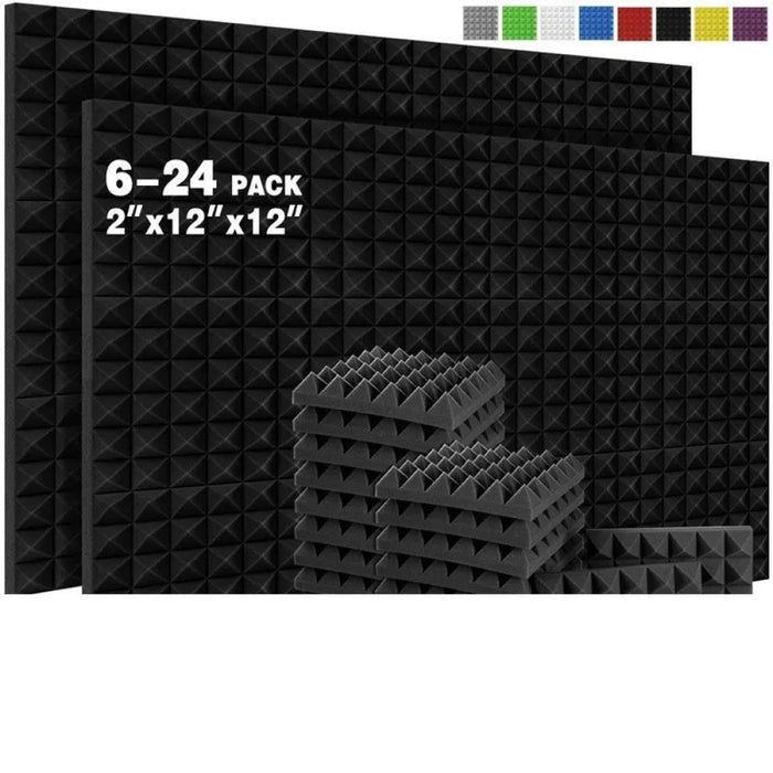 Studio Acoustic Foam Panel 6 12 24 Pcs Sound Insulation Treatment Board For KTV Room Recording Studio Wall Soundproof Sponge Pad