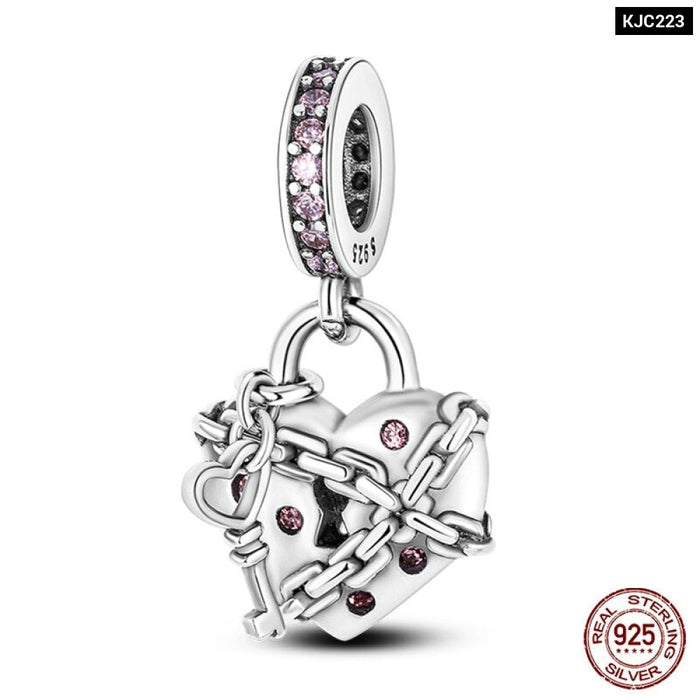 925 Silver Camera Coffee Cup Flower Charms Beads Fit Pandora Bracelet DIY Jewelry Making For Women