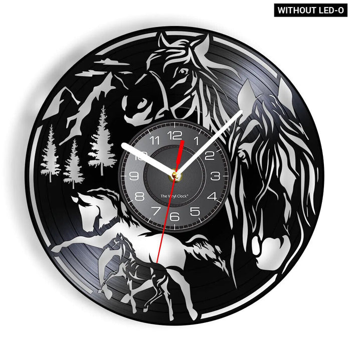 Horse Head Vinyl Record Wall Clock