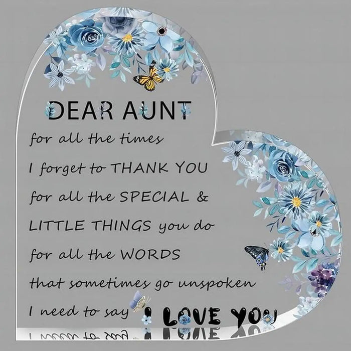 Clear Acrylic Aunt Plaque Perfect Gift For Thanksgiving Or Christmas