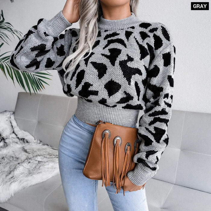 Leopard Pattern Sweater For Women