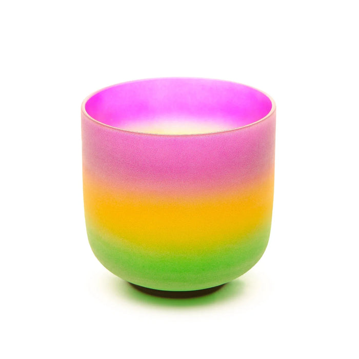 7 Inch 432Hz/440Hz B Note Crown Chakra Rainbow Coloured Quartz Crystal Singing Bowl For Sound Healing With Free Mallet