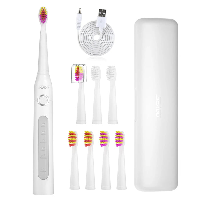 8 Head Sonic Toothbrush 5 Modes Rechargeable Ipx7 Waterproof