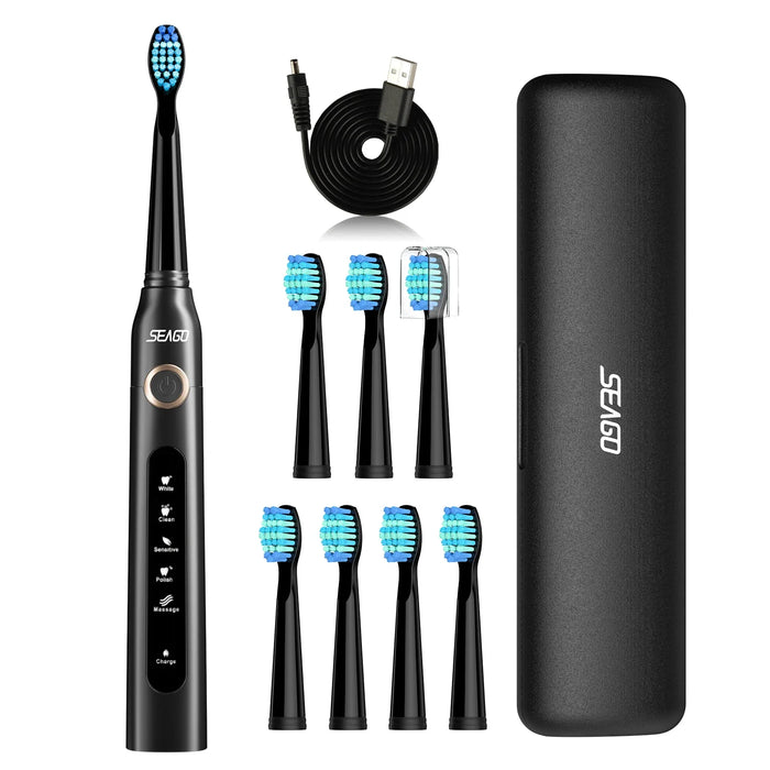 8 Head Sonic Toothbrush 5 Modes Rechargeable Ipx7 Waterproof