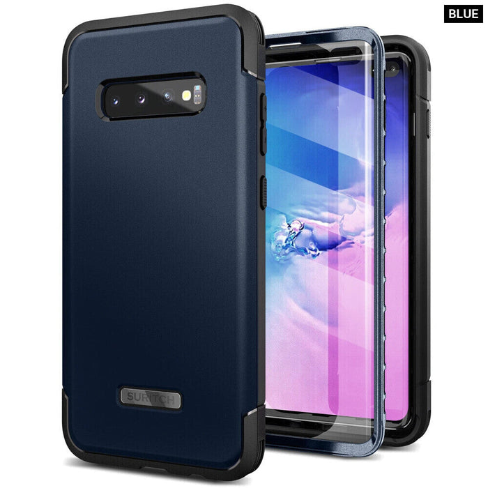 Rugged Shockproof Full Body Case For Samsung Galaxy S10Plus With Screen Protector