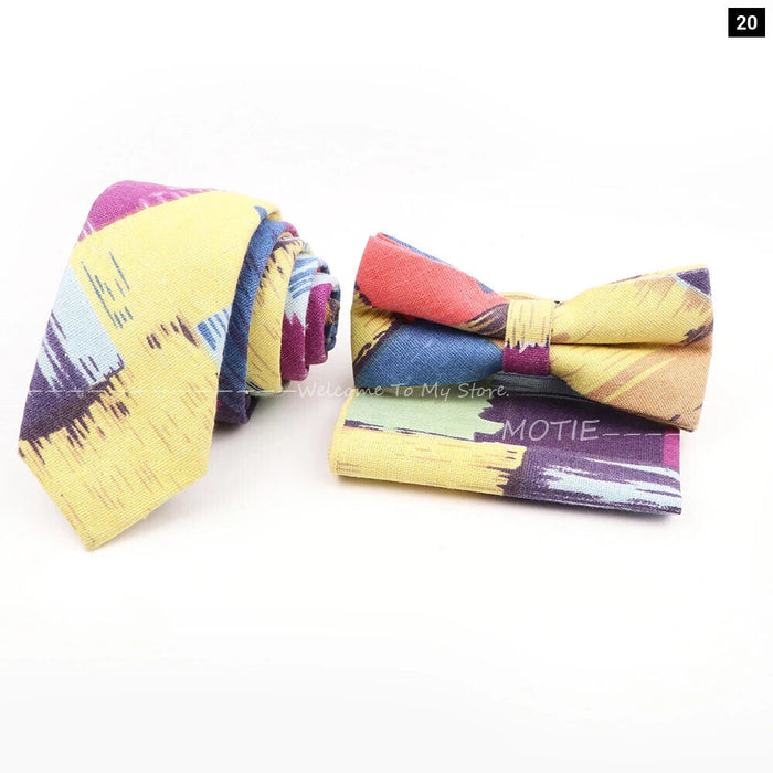 Unisex Linen Ties Set For Weddings And Business