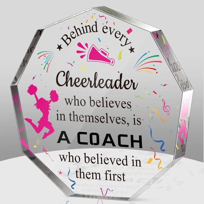 Acrylic Cheer Coach Plaque Cheerleading Appreciation Gift