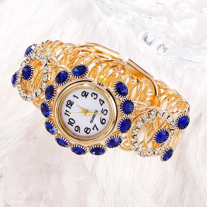 6Pcs Set Luxury Womens Bracelet Quartz Watches For Women Magnetic Watch Ladies Sports Dress Blue Wrist Watch Clock